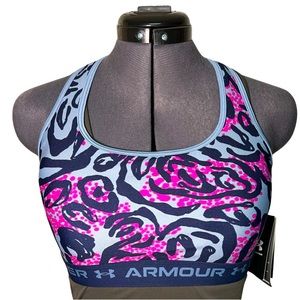 Under Armor women’s sports bra new w/ tags pink navy and light blue size M